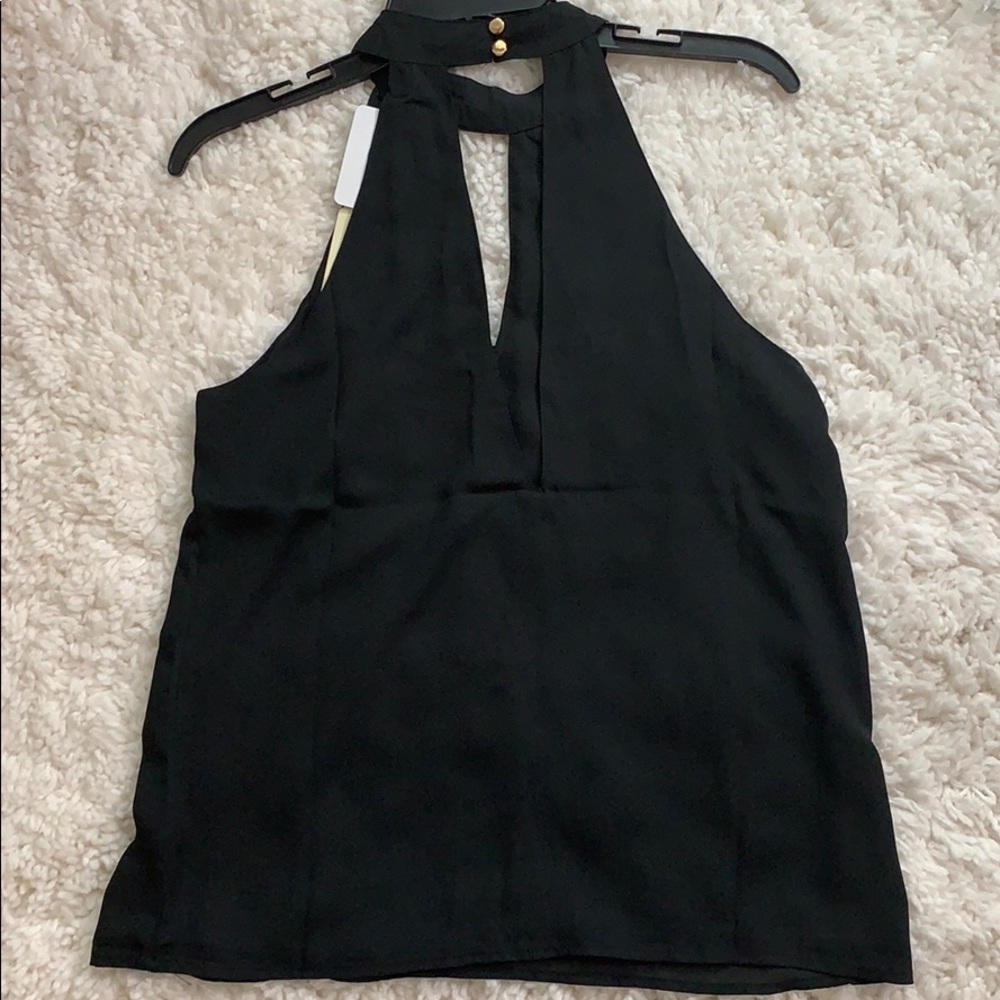 High Neck Sliced Front Tank